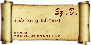 Székely Dávid névjegykártya