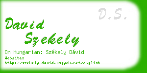 david szekely business card