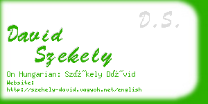 david szekely business card